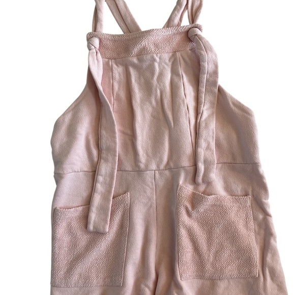 Bucket List Pink Terry Cloth Short Jumper Overall - Picture 1 of 5